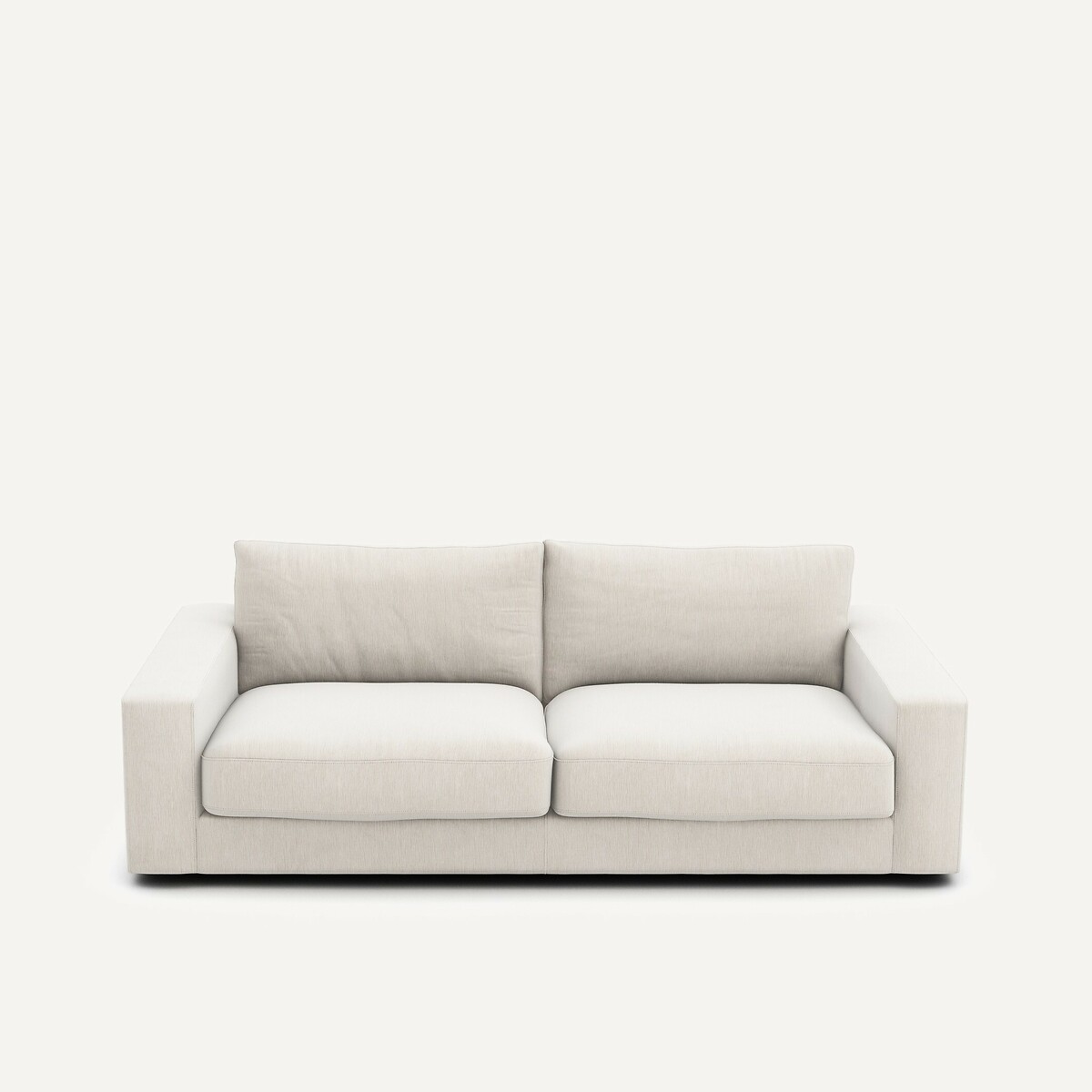 Canapé convertible 3 places, en velours chenille, Skander blanc, AM.PM