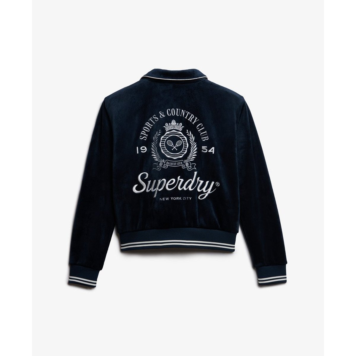 Bomber en jersey Country Club bleu marine myrtille, SUPERDRY