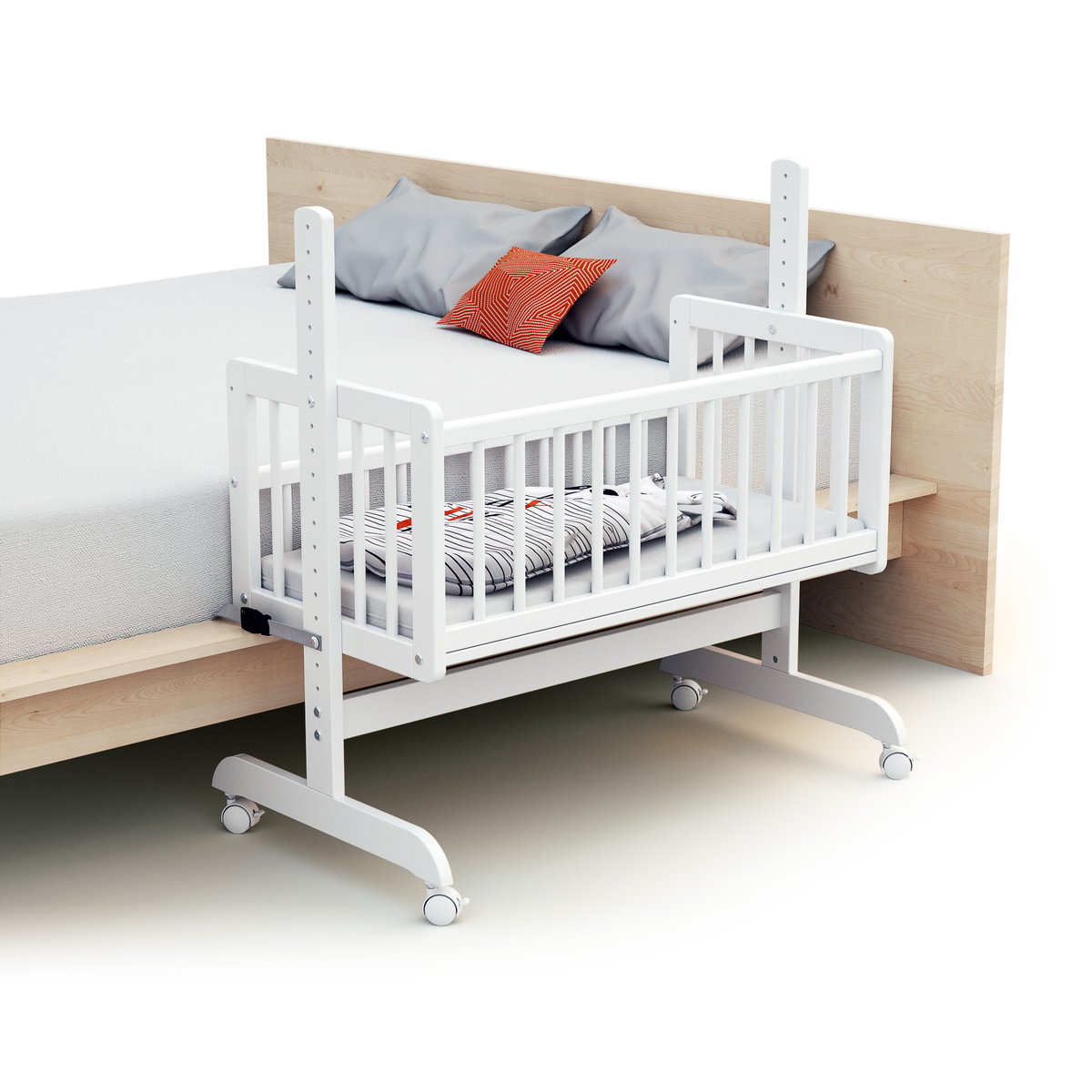 Berceau cododo évolutif en bois NINO blanc, WEBABY