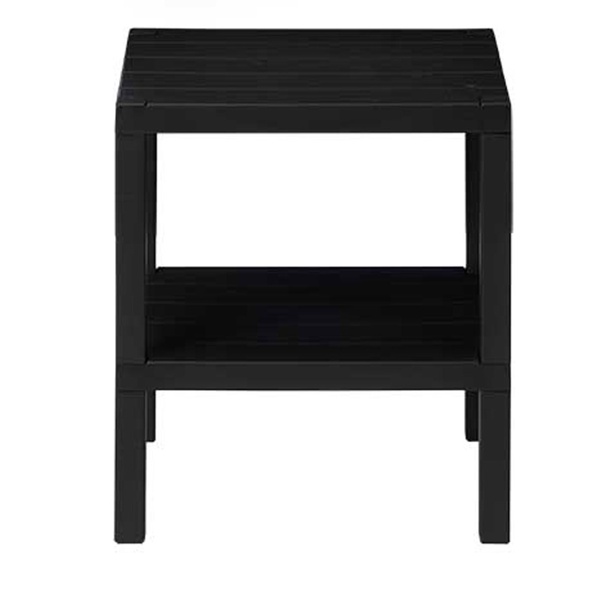 Table de chevet étagère noire 2 étages 32.5x38x46cm noir, WADIGA