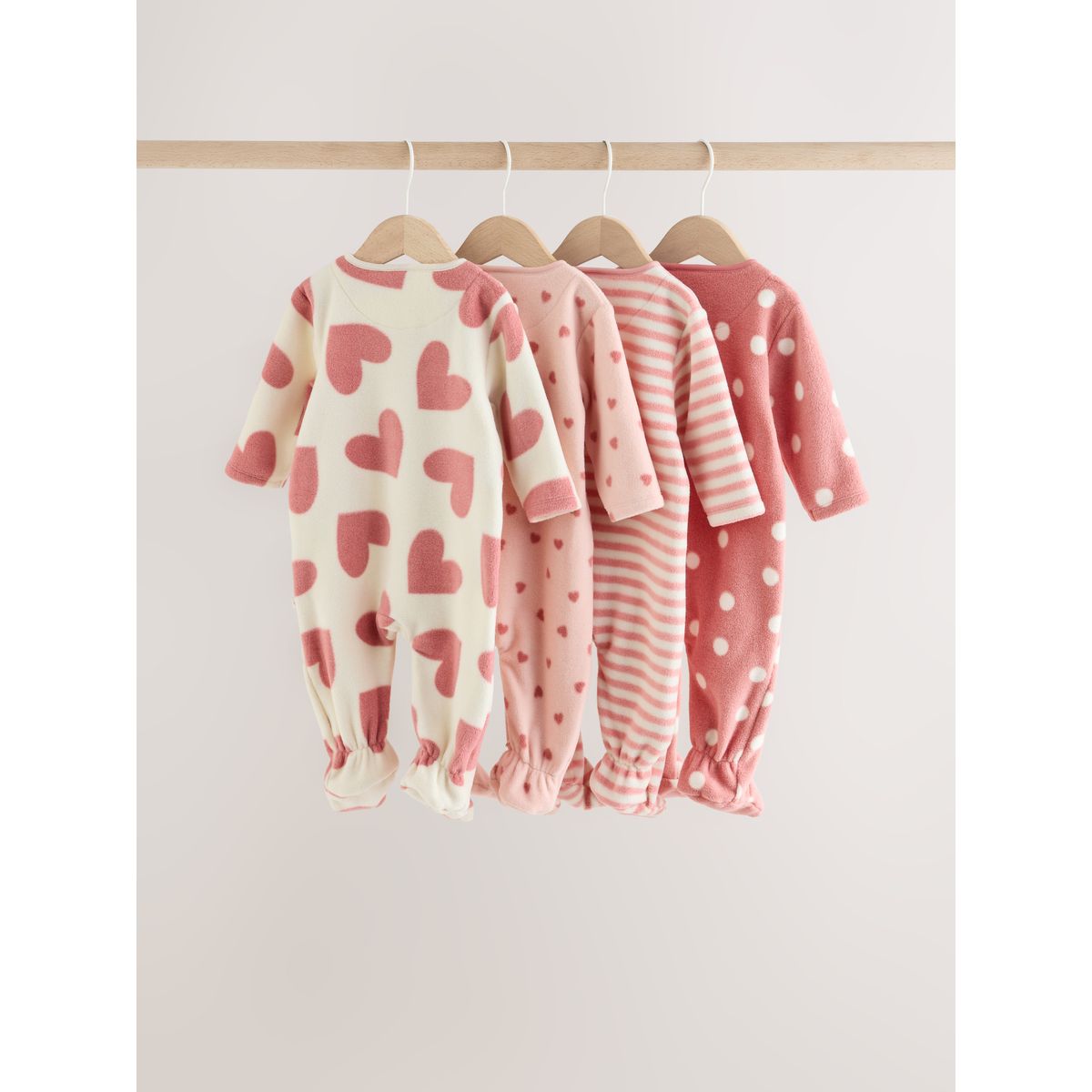 Dors-bien en micro-polaire, lot de 4 coeur rose, NEXT