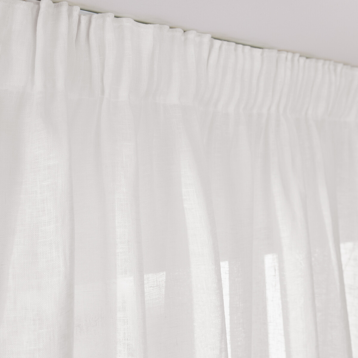 Tenda in lino con arricciatura e onda, ONEGA bianco, LA REDOUTE INTERIEURS