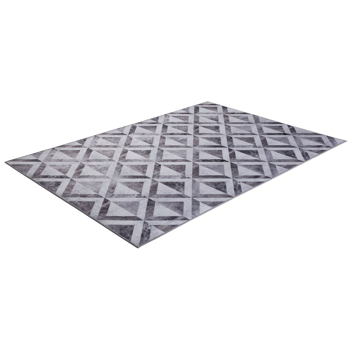 Tapis imprimé Serena, aspect cuir, plat gris, GINO FALCONE