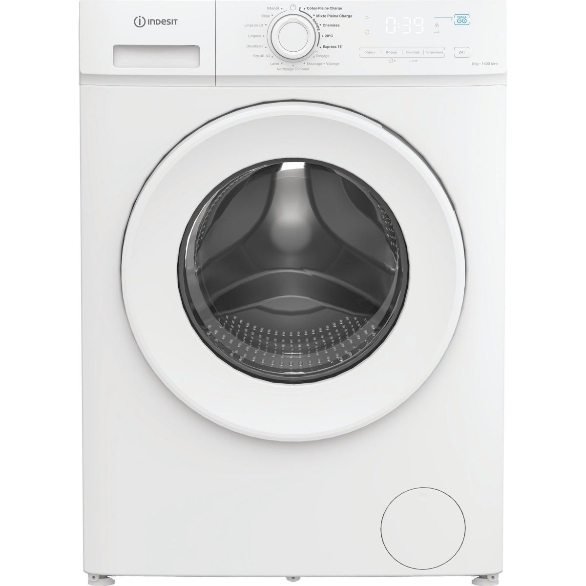 Lave linge hublot IMA864MYTIMEFR - 8 kg - 1400 tr/min - Classe A - Moteur induction blanc, INDESIT