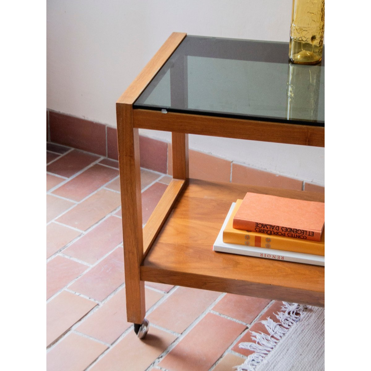 Desserte en bois et verre Anouk N°200 - Bon état bois, DEBONGOUT