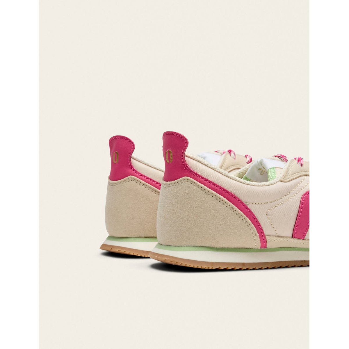 Baskets basses LAYRAS beige rose pistache, ODAJE