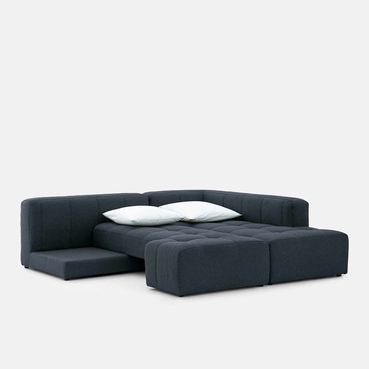 Sofá cama recto, de rizo fino, FANO azul , LA REDOUTE INTERIEURS