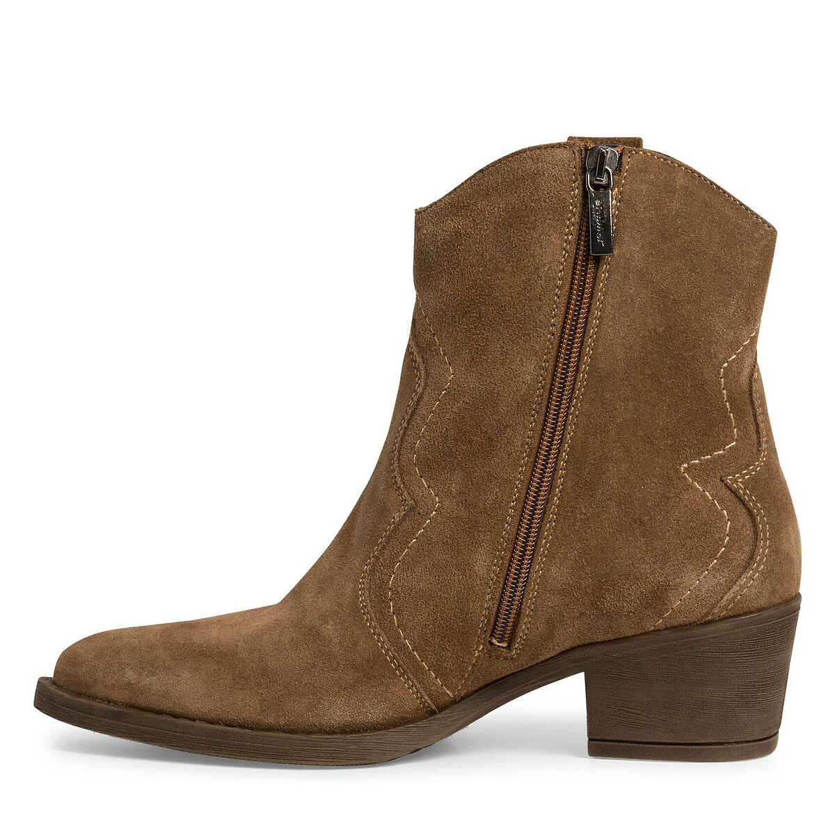 Bottines santiags en cuir marron, TAMARIS
