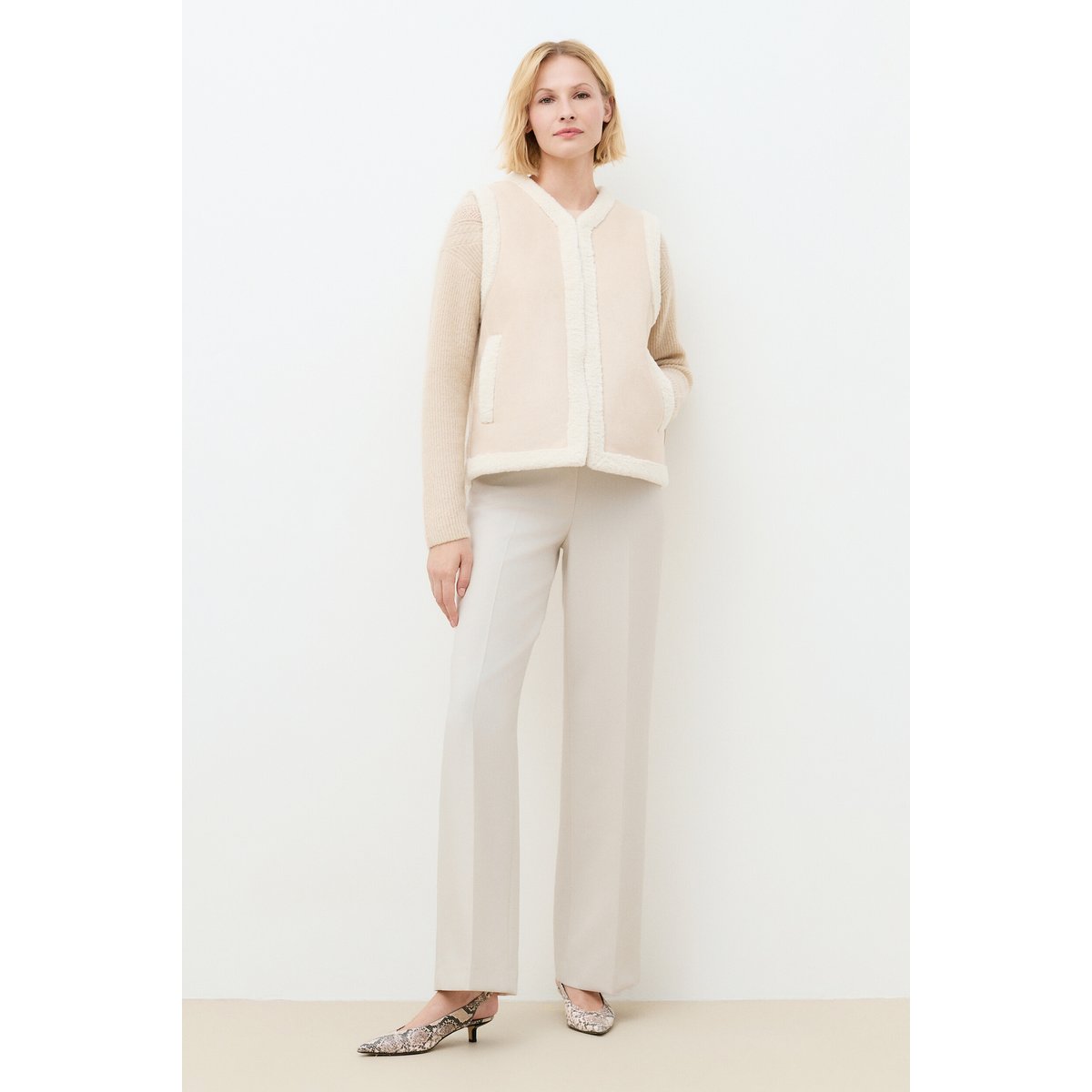 Veste courte droite VLOUP sable, CAROLL