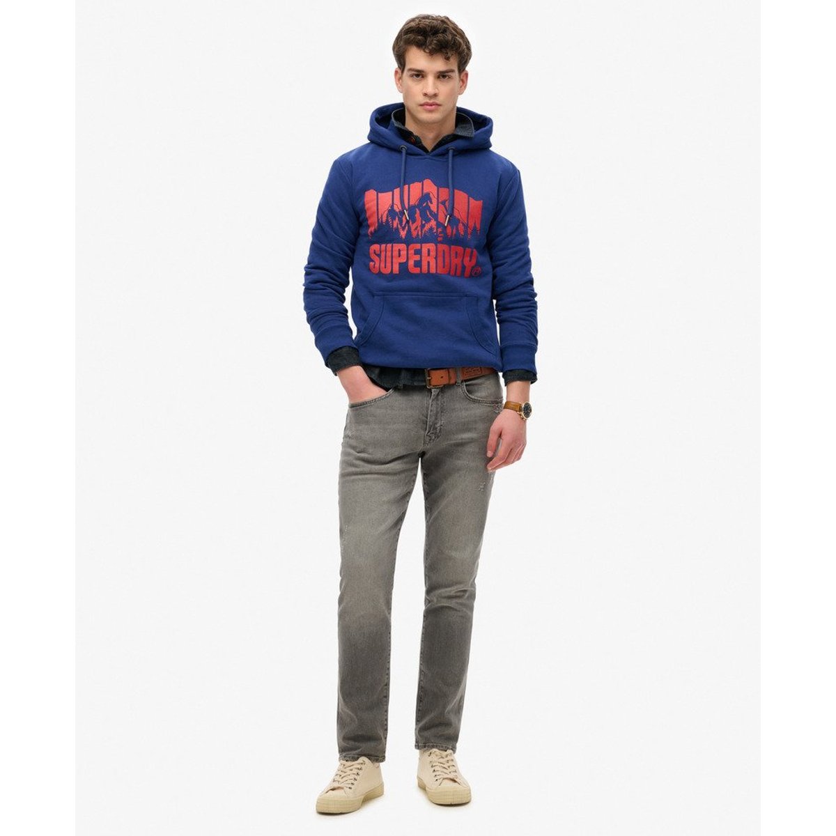 Sweat à capuche Mountain Rainbow bleu marine intense, SUPERDRY