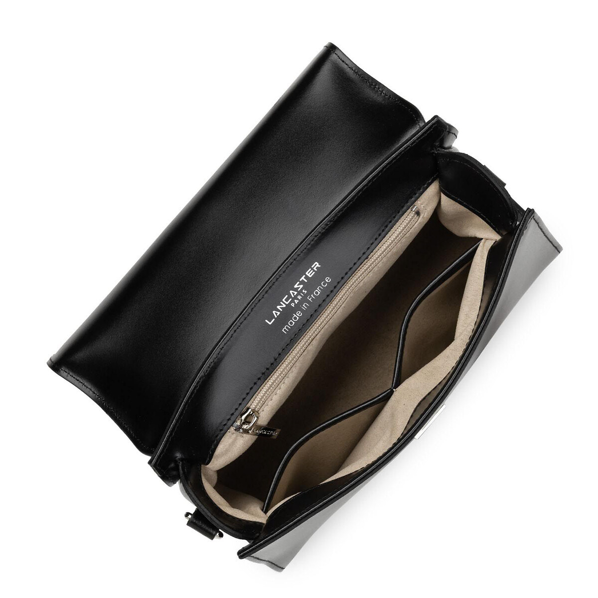 Borsa a tracolla in pelle M SUAVE EVEN nero , LANCASTER