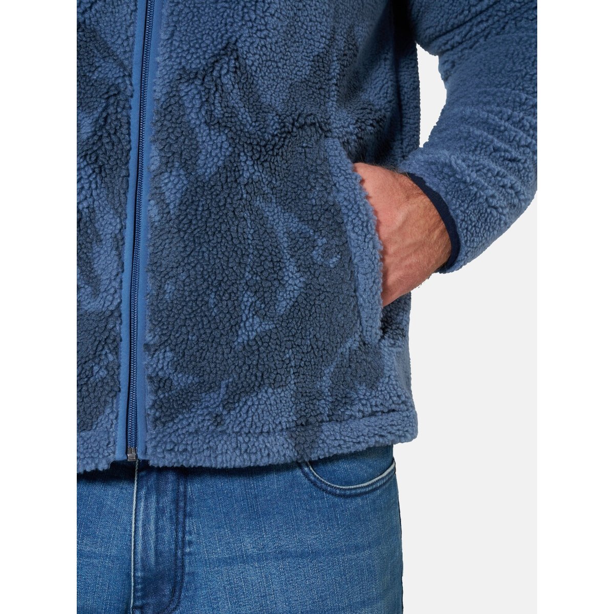 Veste en maille polaire LOKERT bleu, JAN VANDERSTORM
