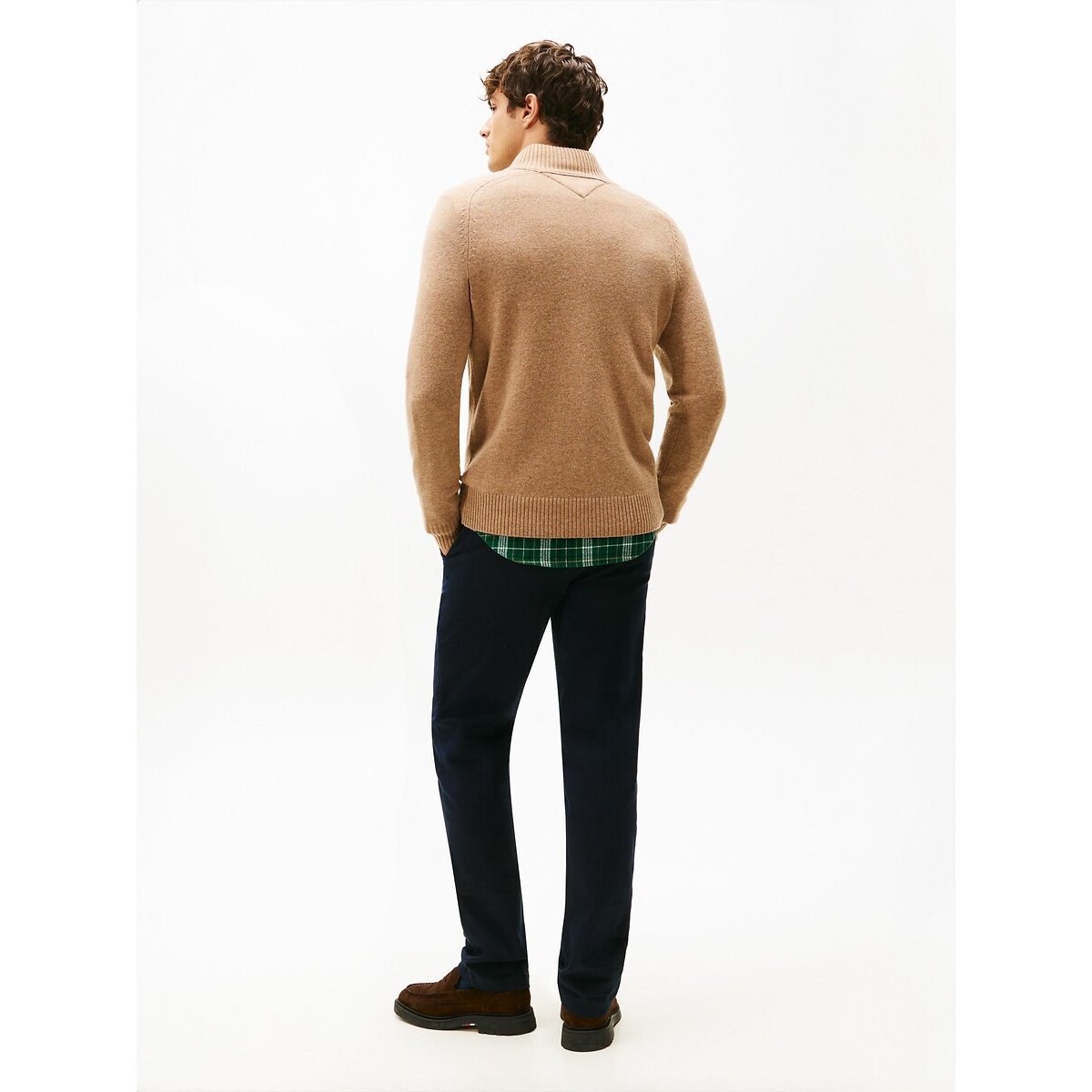 Lambswool Half Zip Jumper light brown, TOMMY HILFIGER