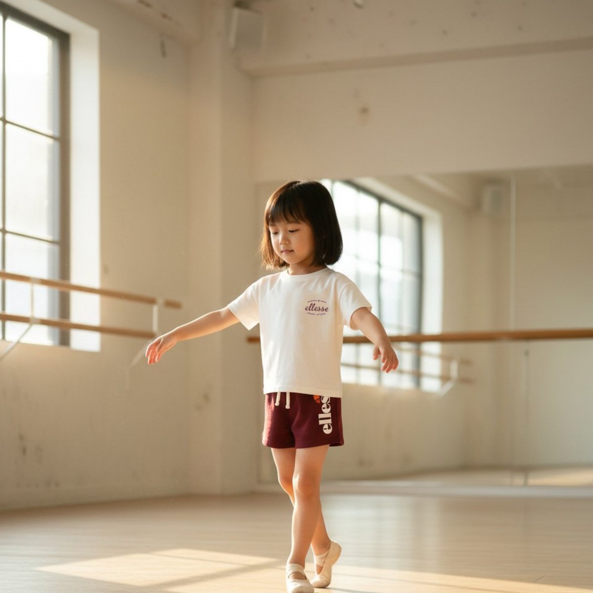 Ensemble t-shirt et short assorti MISS bordeaux, ELLESSE