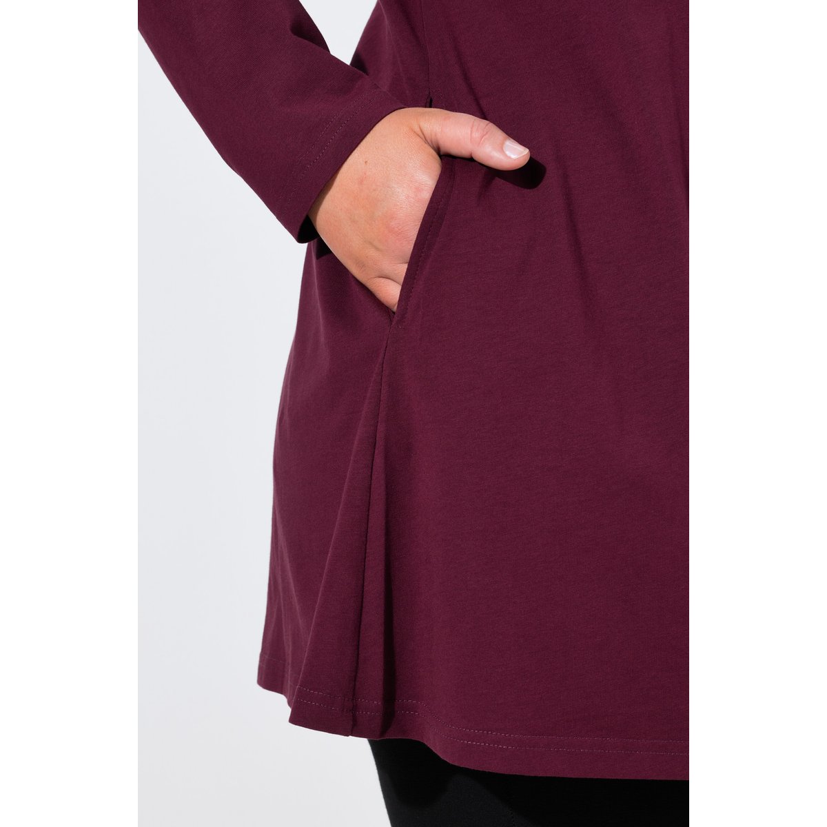 T-shirt long avec poches rouge vin foncé, ULLA POPKEN