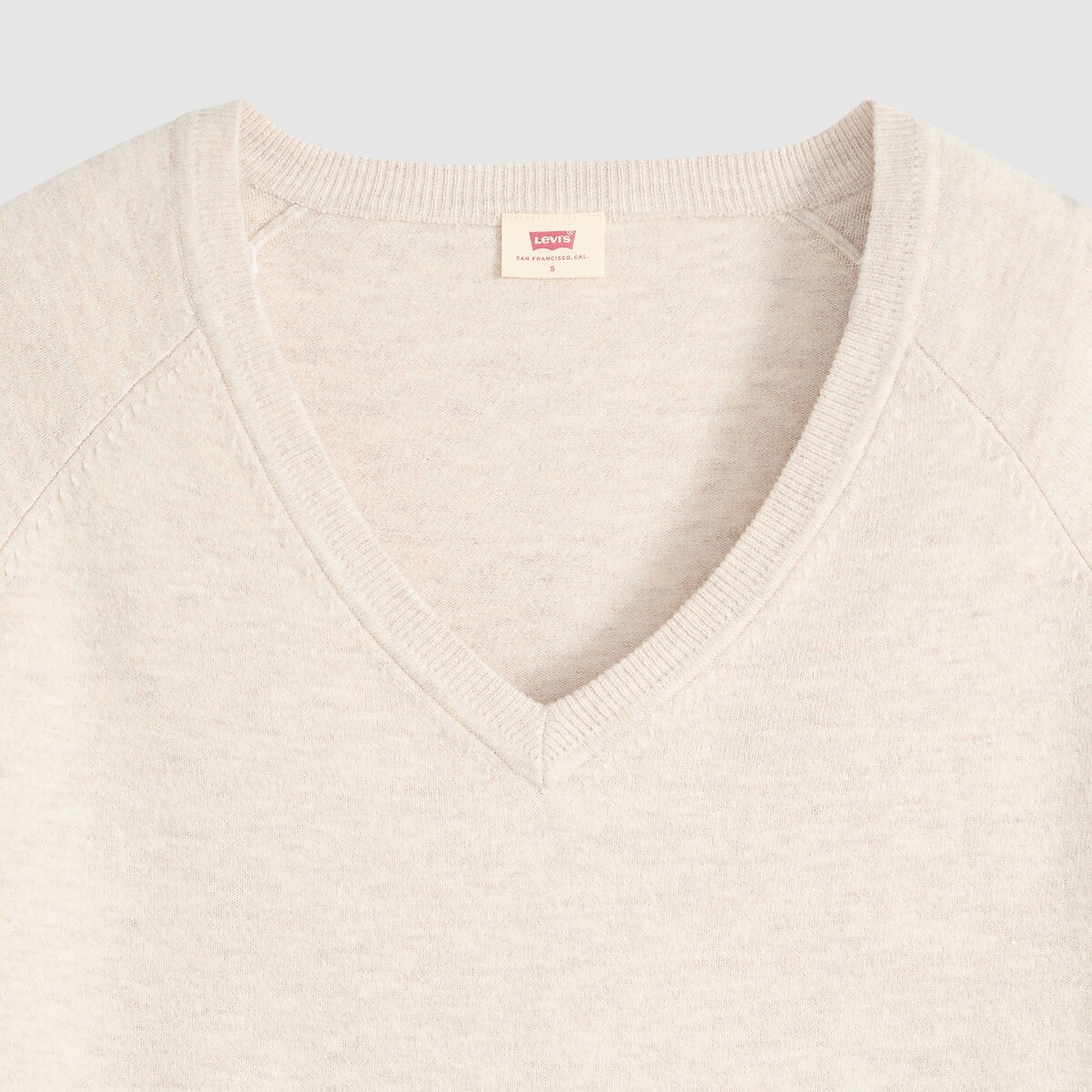 Pull col V manches longues ecru, LEVI'S