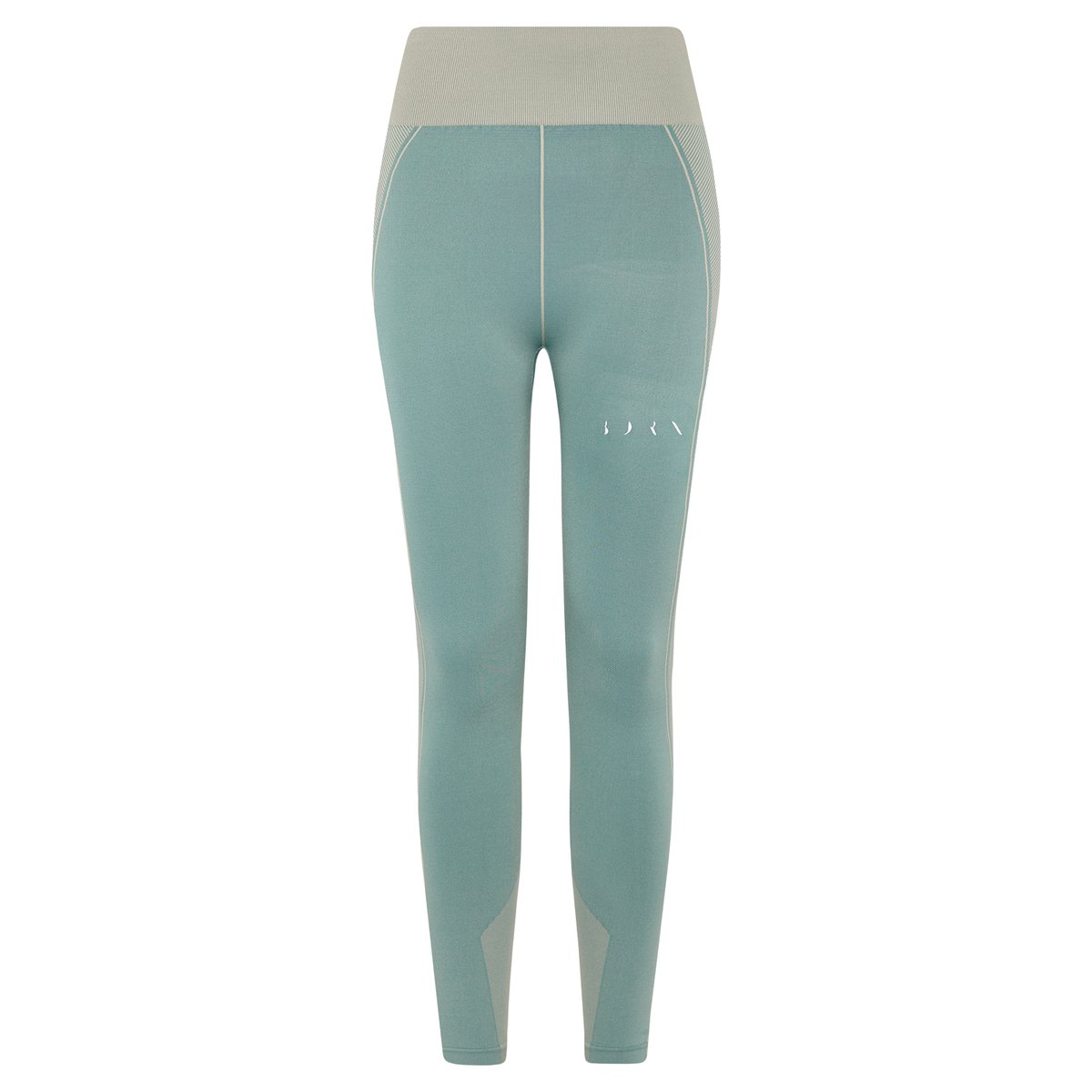 Legging de sport femme Buddha longueur longue taille haute vert forêt terre, BORN