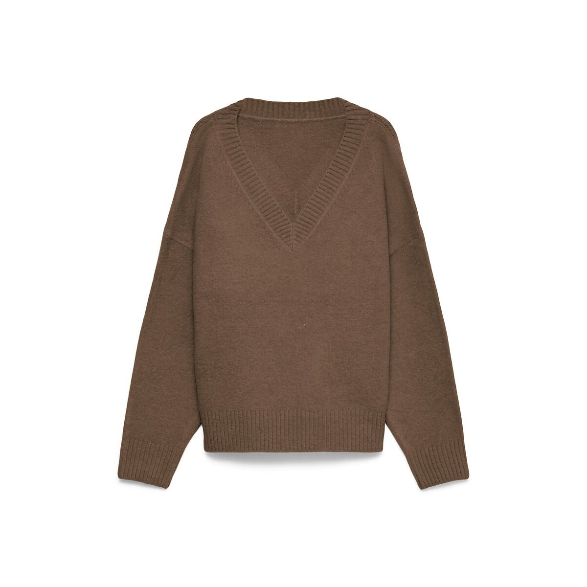 Pull col V marron, VERO MODA