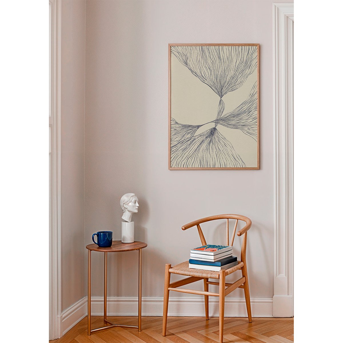 Affiche avec tableau décoratif, 50 x 70 cm beige, HANNUN