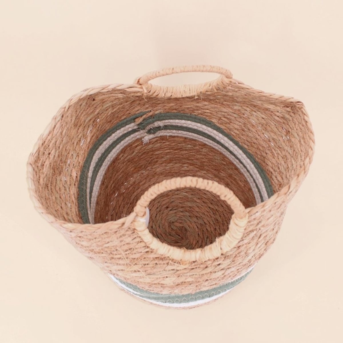 Panier naturel avec poignées bambou 31x31cm naturel, ORNAMI