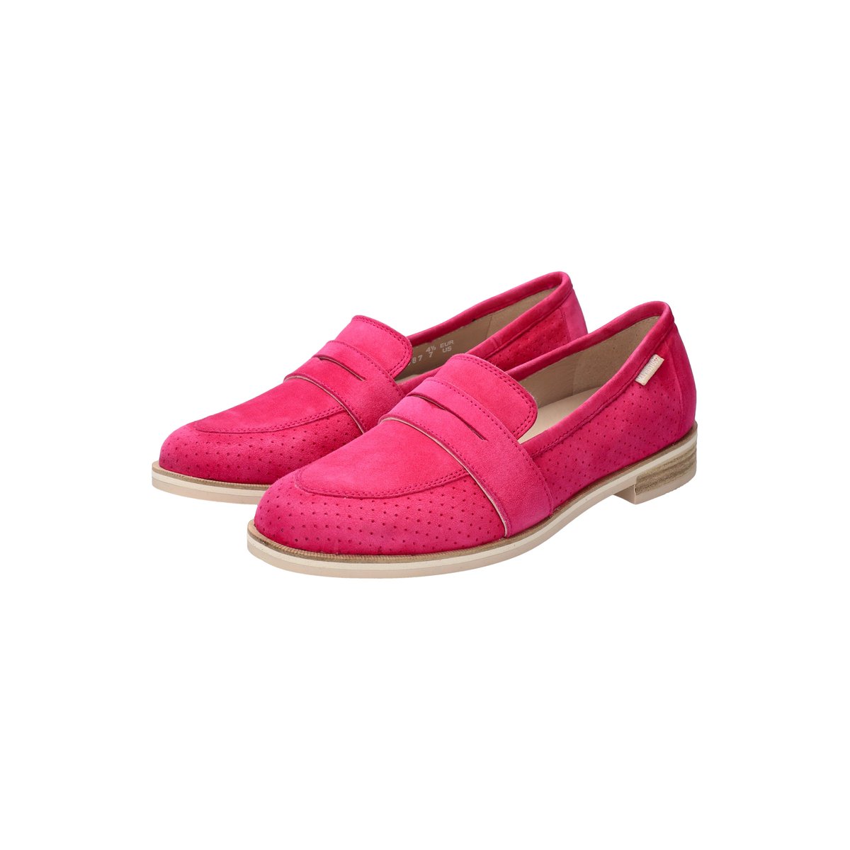 Mocassins en cuir HADELE PERF rose fuchsia 5142, MEPHISTO