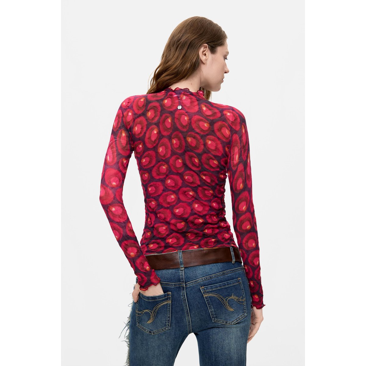 Pull imprimé 100 % coton rouge, DESIGUAL