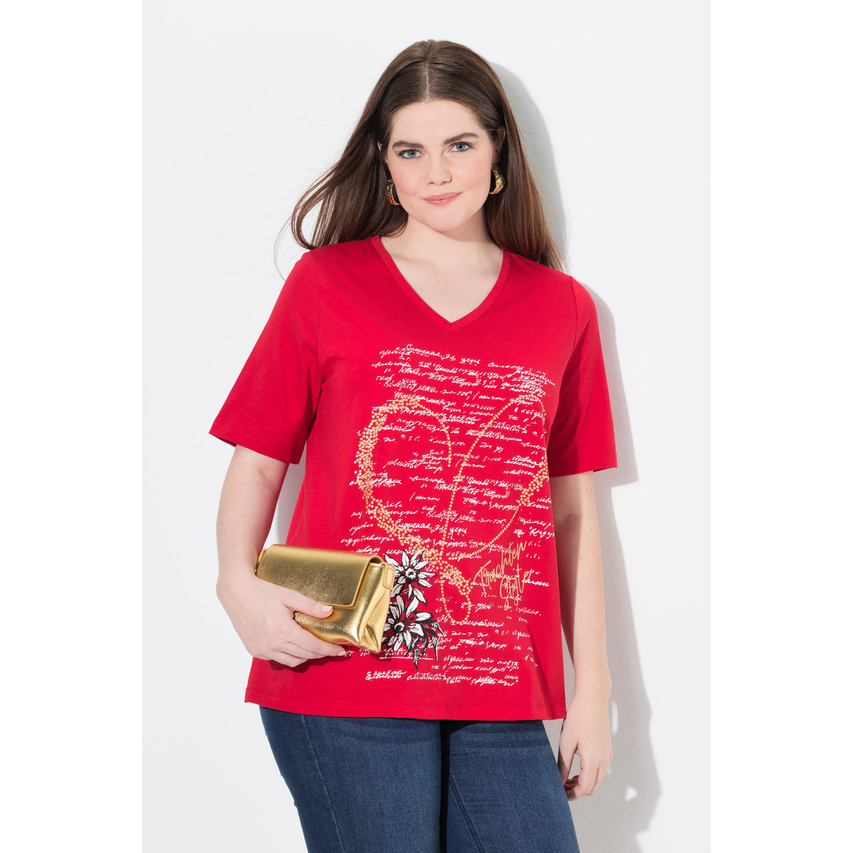T-shirt motif traditionnel bavarois. Col salsa, ULLA POPKEN
