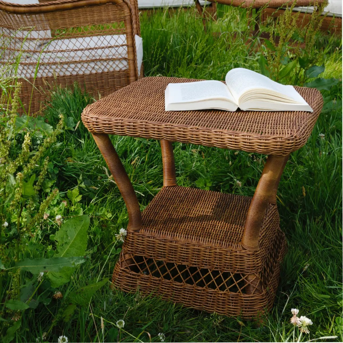 Table basse de jardin carrée BIARRITZ CHATAIGNE marron, KOK