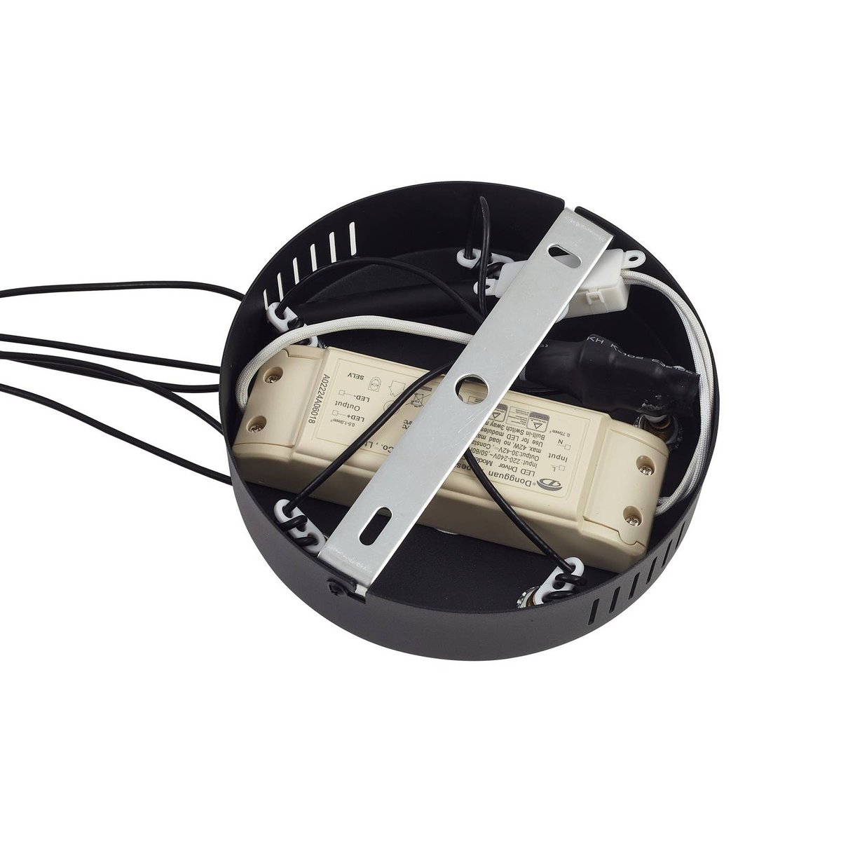 Suspension en métal moderneLED, Norvind noir sable, or, LINDBY
