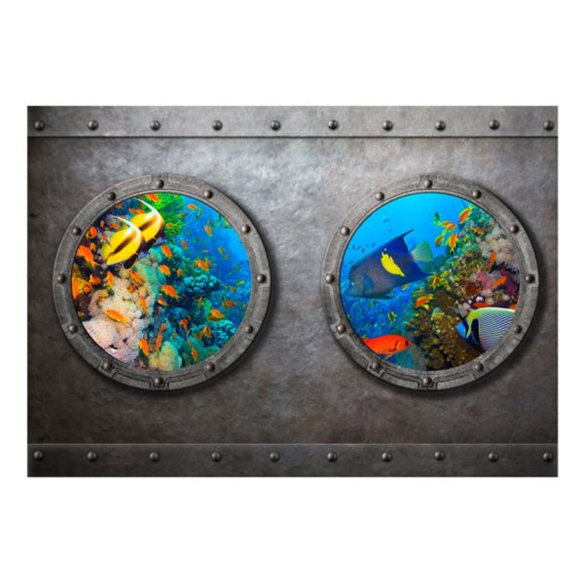 Papier peint intissé panoramique Paysage Window to the underwater world gris / argent, EDEN