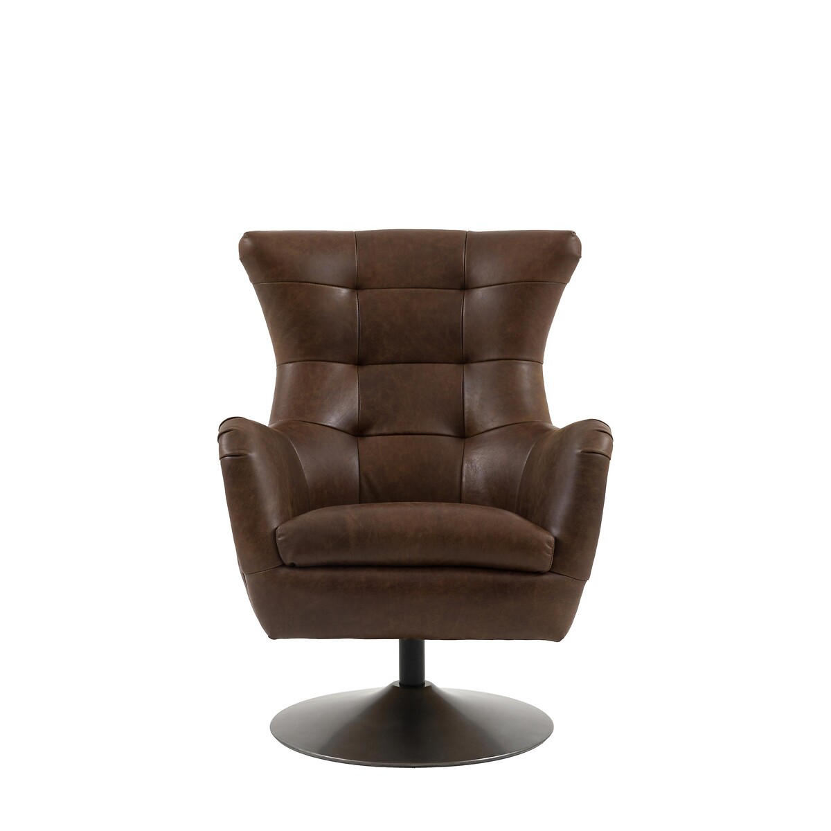 Bertram Swivel Leather Accent Chair walnut, ÉDITÉ