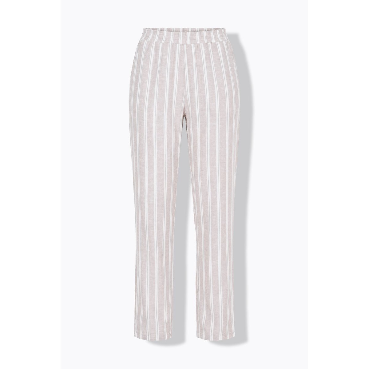 Pantalon Ruby en lin rayé crème, ULLA POPKEN