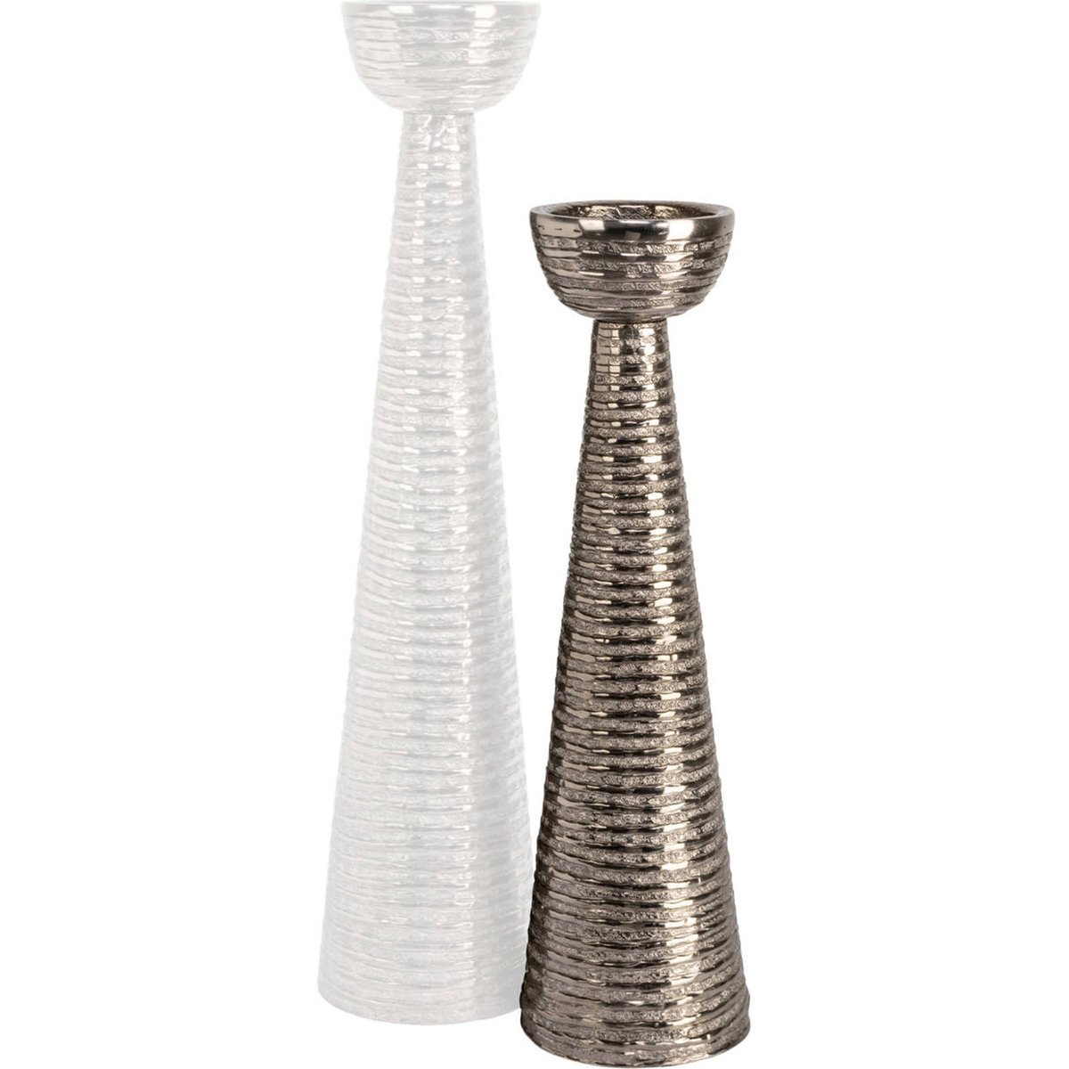 Bougeoir antique aluminium texturé laiton antique, RECOLLECTION