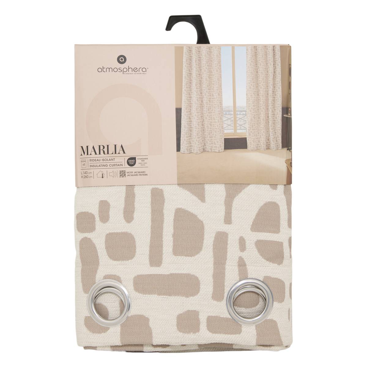 Rideau MARLIA beige lin, ATMOSPHERA