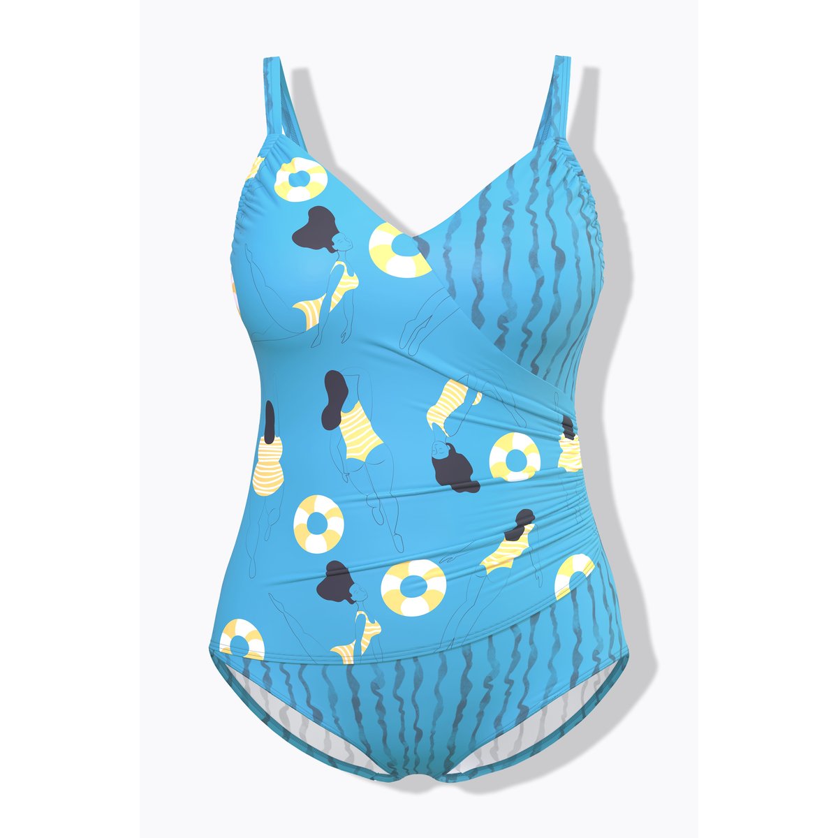 Maillot de bain à bonnets souples. Effet bleu turquoise, ULLA POPKEN