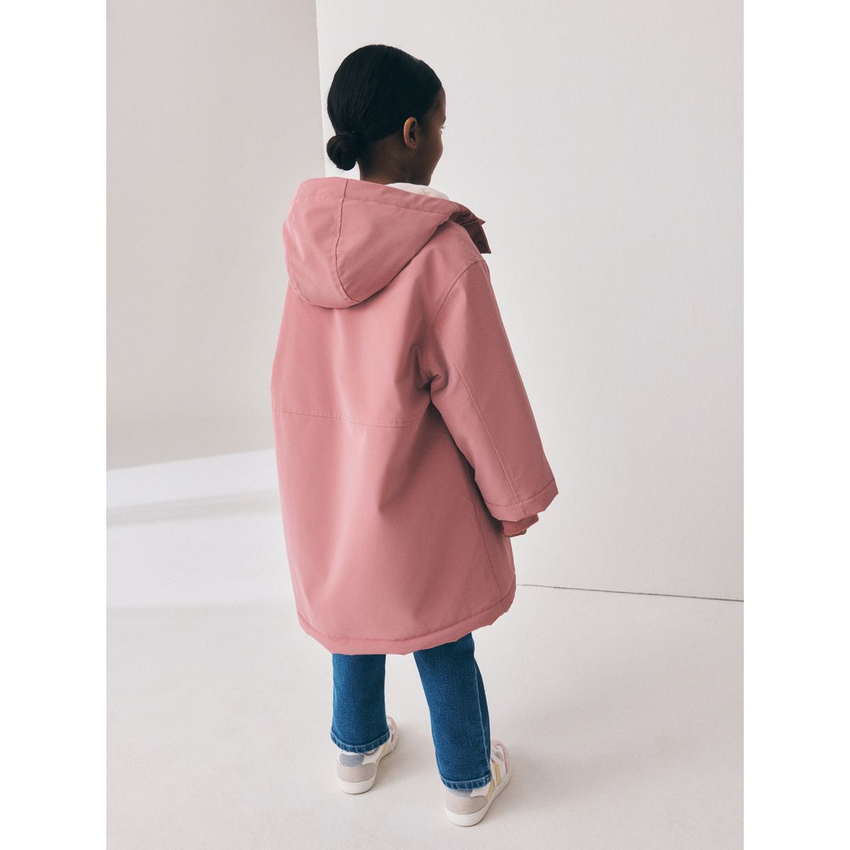 Veste déperlante doublée de imitation fourrure rose, NEXT