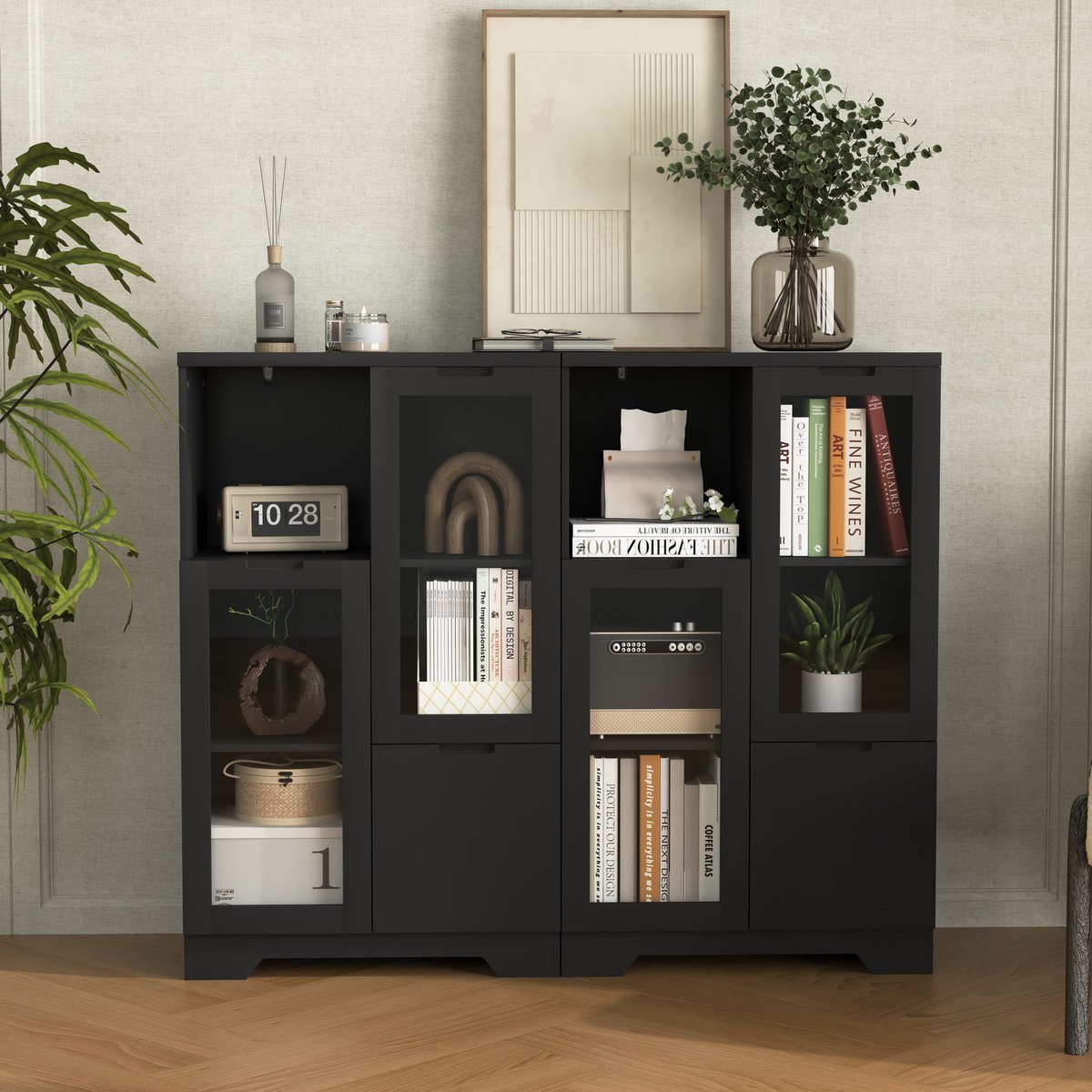 Armoire de rangement, BROOKLYN noir, MEUBLES COSY