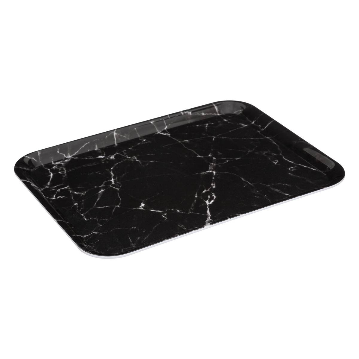 Plateau rectangulaire effet marbre en mélamine ESSENTIELS noir, 5FIVE SIMPLY SMART