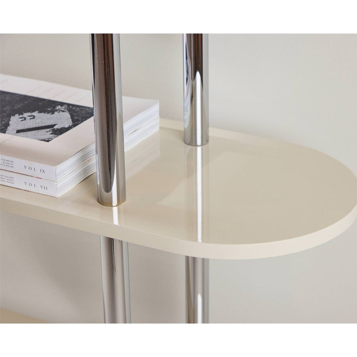 Étagère métal chromé collection TALREN crème et chrome, RECOLLECTION