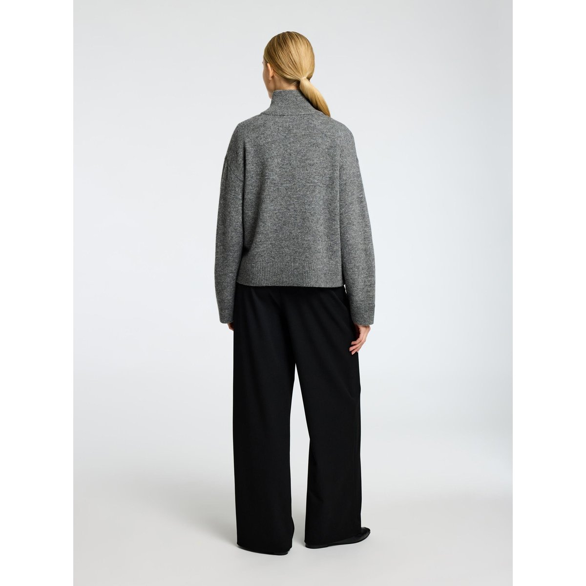 Pull À Demi-Fermeture Éclair medium grey melange, SELECTED