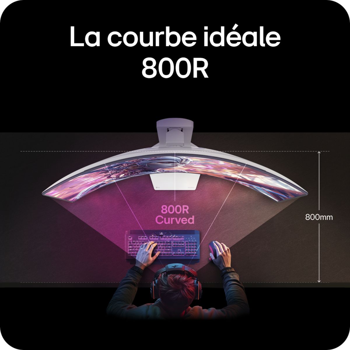 Ecran PC Gamer 39GX90SA UltraGear 39" Incurvé 800R WQHD 240Hz OLED HDR True Black 400 HDMI 2.1 FreeSync & G-Sync couleur unique, LG