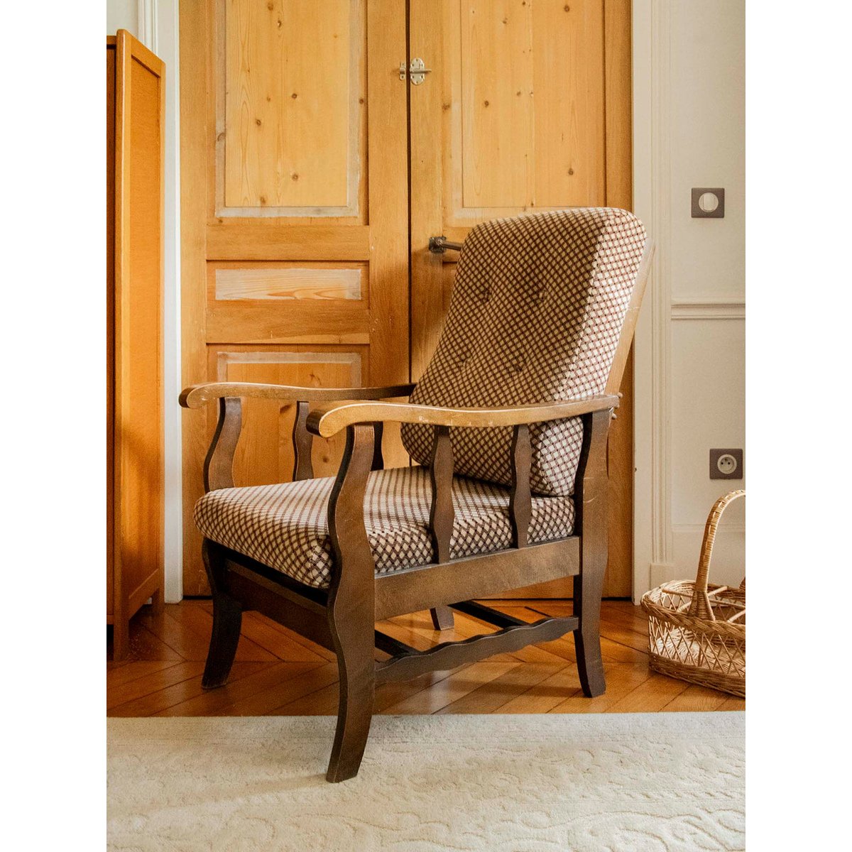 Fauteuil pliable et ajustable Ernest N°1076 - Bon état marron, DEBONGOUT