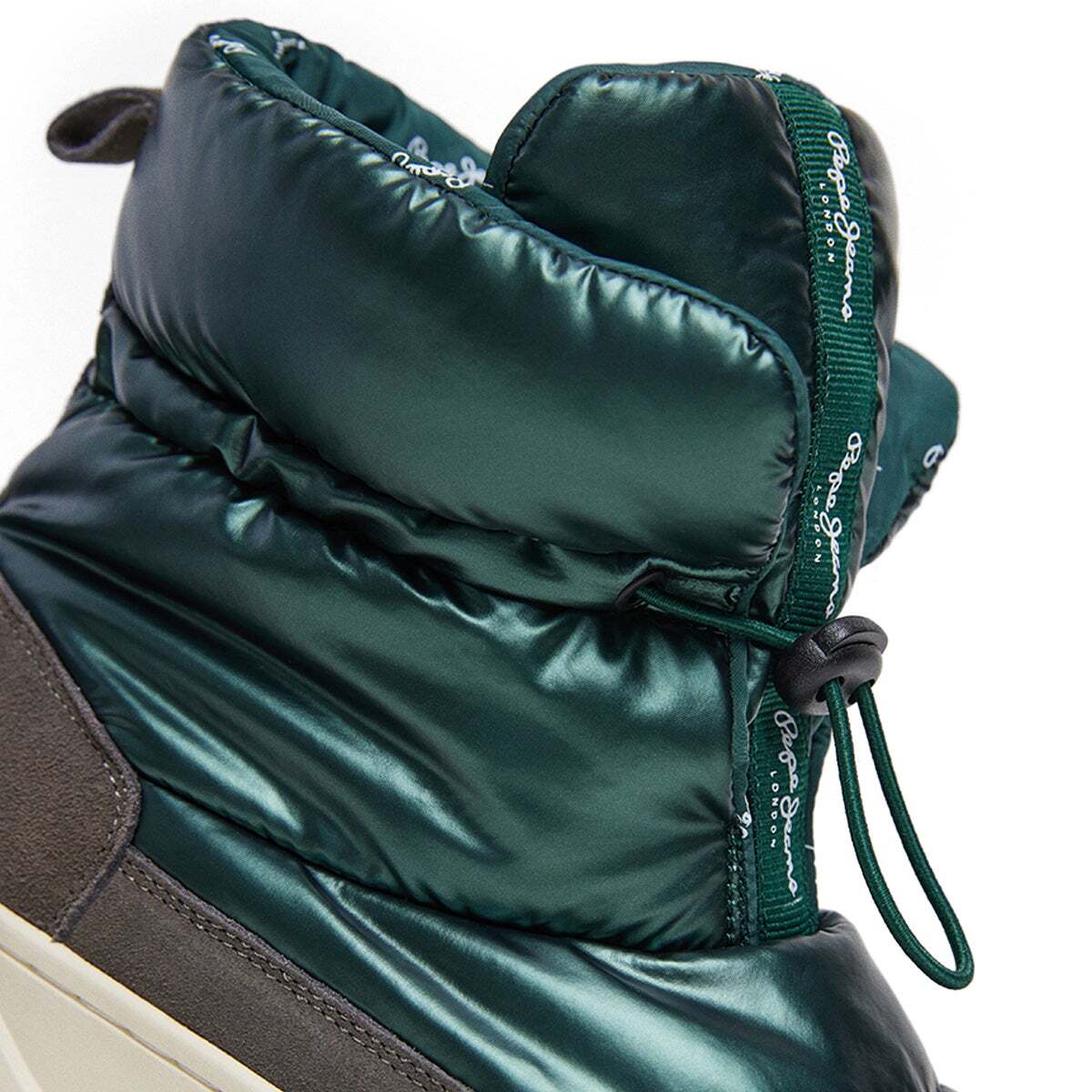 Bottines Métallisées Avec Détails En Daim vert foncé, PEPE JEANS