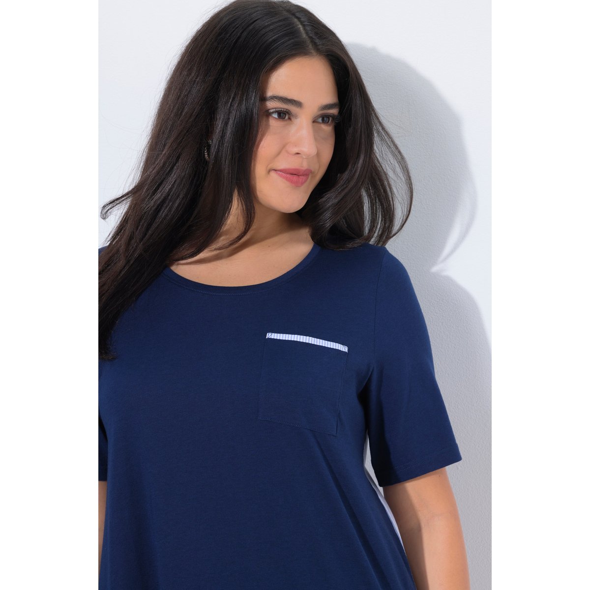 T-shirt en modal mélangé bleu encre, ULLA POPKEN