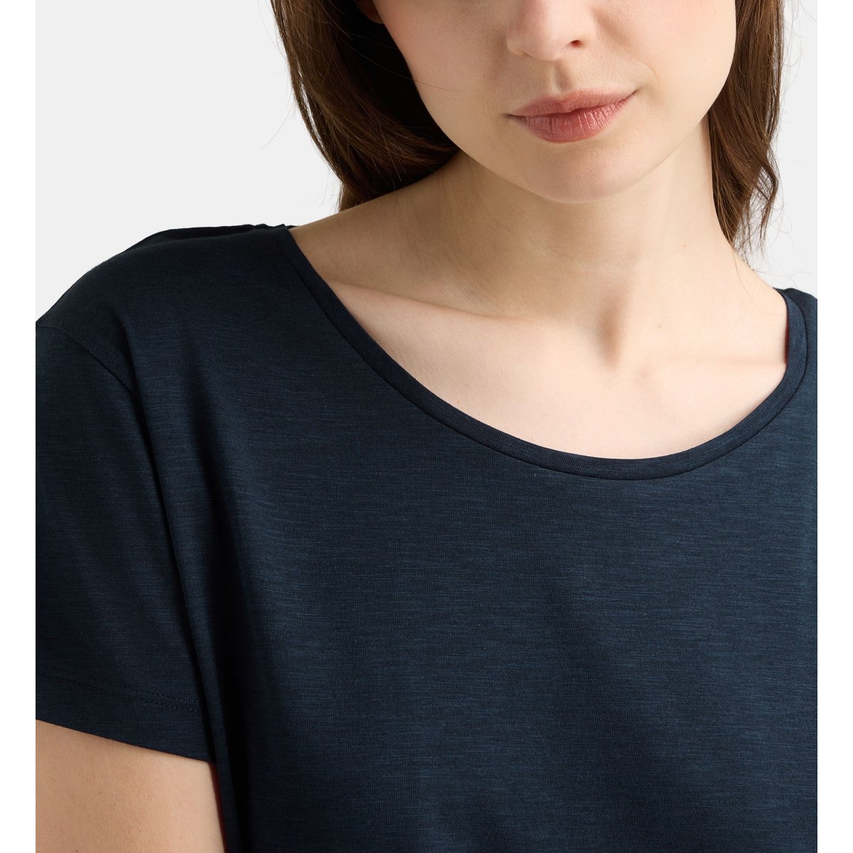 T-shirt noris r droit coton mélangé bleu marine, GALERIES LAFAYETTE