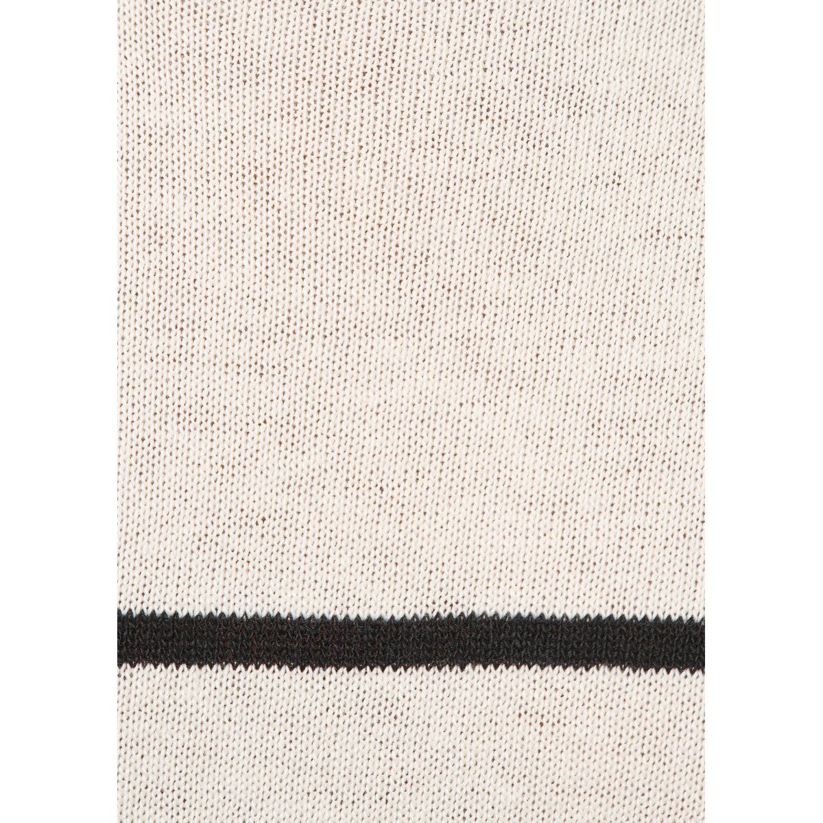 Pull asymétrique en maille fine rayée off white/noir, HUMILITY