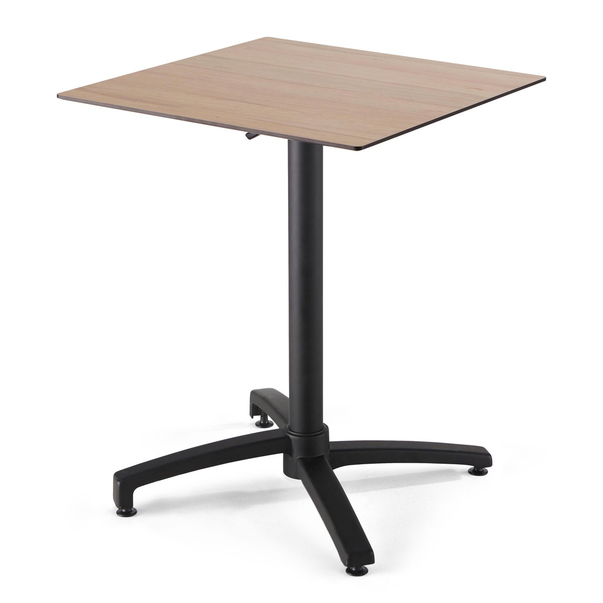 Table 60x60 cm inclinable stratifiée avec pied noir et chaises en métal, OPERA gris anthracite, OVIALA