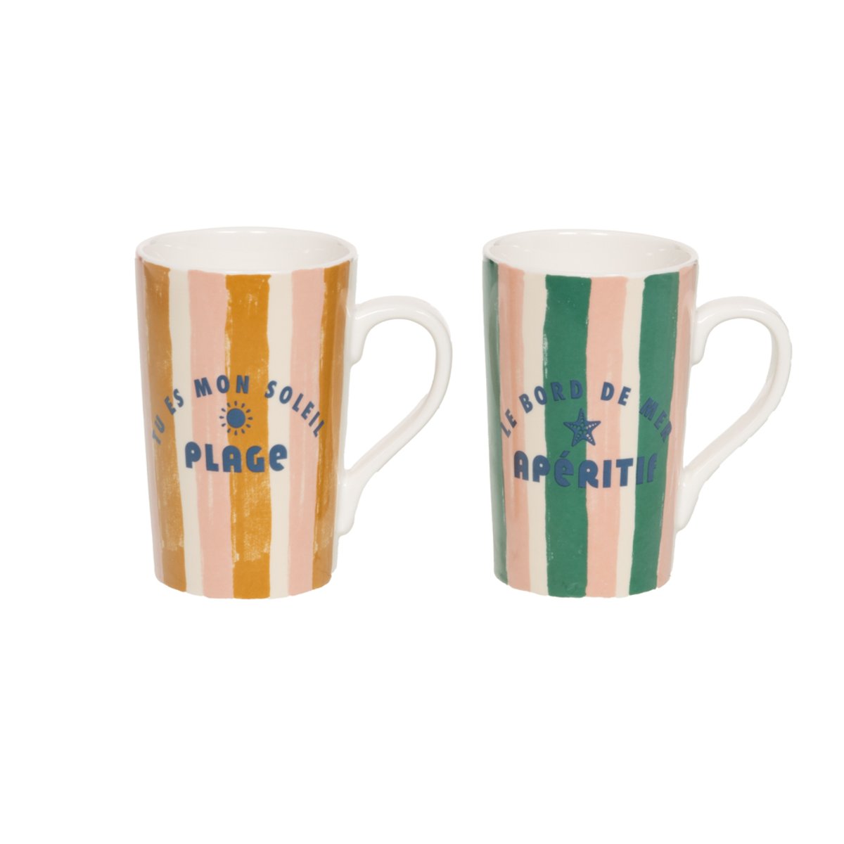 Coffret de 2 mugs Beach Club 42 cl - BEACH CLUB multicolore, TABLE PASSION