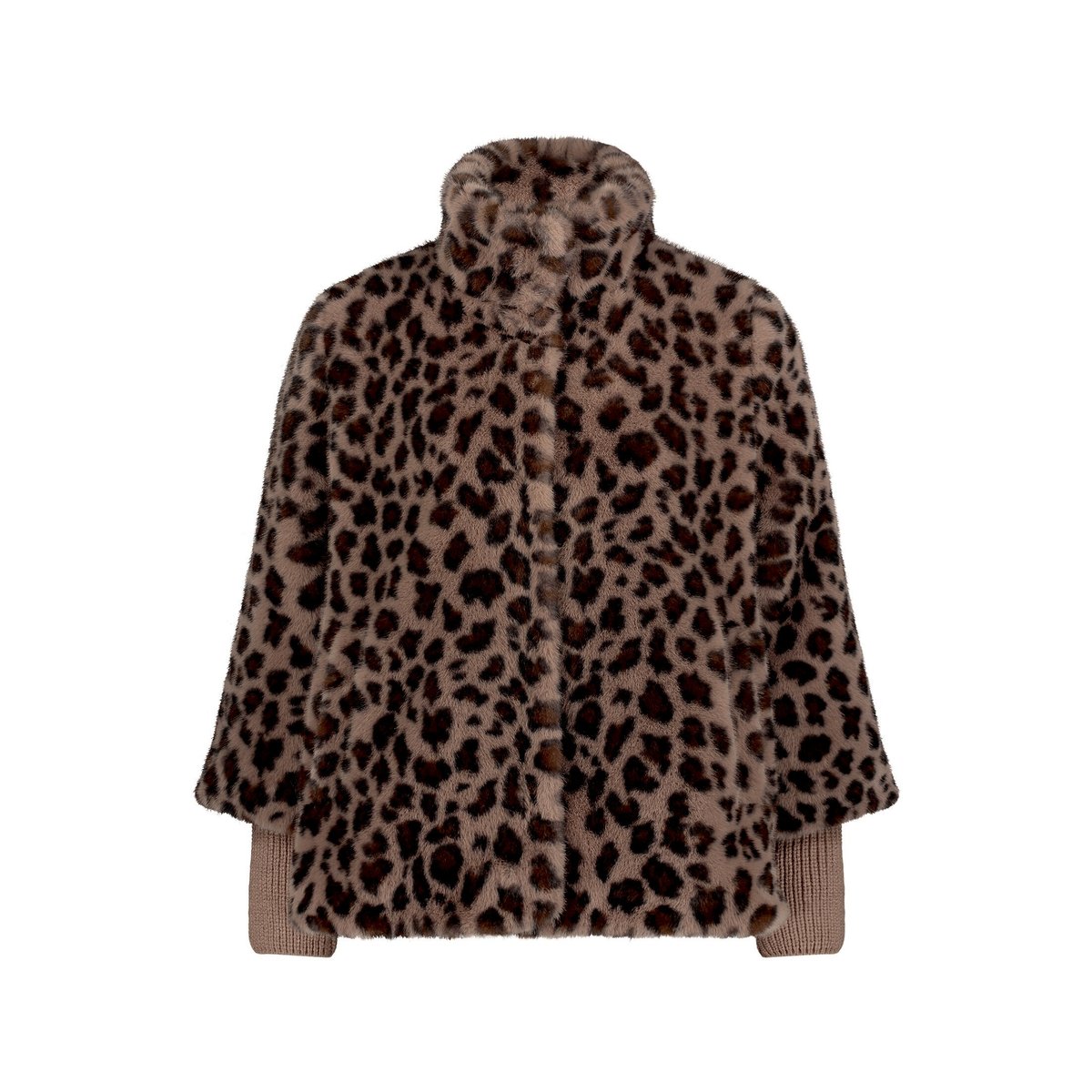 Veste en peluche à col droit taupe/marron, BETTY BARCLAY