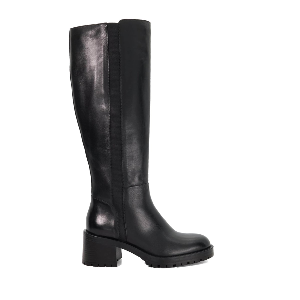 Bottes hauteur genou en cuir - TAISY black-leather, DUNE LONDON